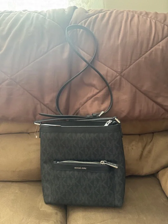 Michael Kors Black Logo Crossbody Bag - Picture 1 of 4
